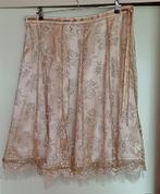 Rok/midi rok, 44/46, kant/ tule/ goud/ crème exclusief,feest, Kleding | Dames, Overige kleuren, Verzenden, Zo goed als nieuw, Handgemaakt