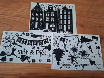 Raamstickers voor Sinterklaas, Kerst en oud & nieuw beschikbaar voor biedingen