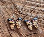 Oorbellen Vlinder geel, Sieraden, Tassen en Uiterlijk, Oorbellen, Overige materialen, Hangers, Geel, Nieuw