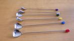 6 retro ijslepels met gekleurde knop, Ophalen of Verzenden, Overige typen