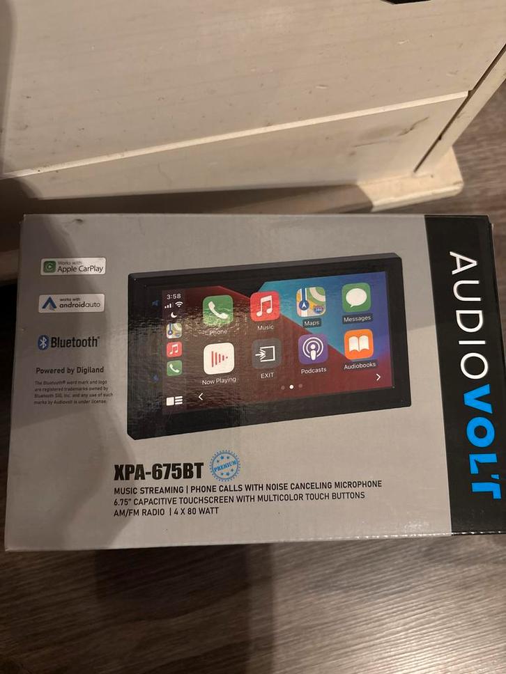 AudioVolt XPA-675BT Autoradio met CarPlay & Android Auto, Auto diversen, Autoradio's, Gebruikt, Ophalen of Verzenden
