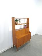 Teak fineer kast uit Zweden met klep en lades, Gebruikt, Met deur(en), Teakhout, Ophalen of Verzenden