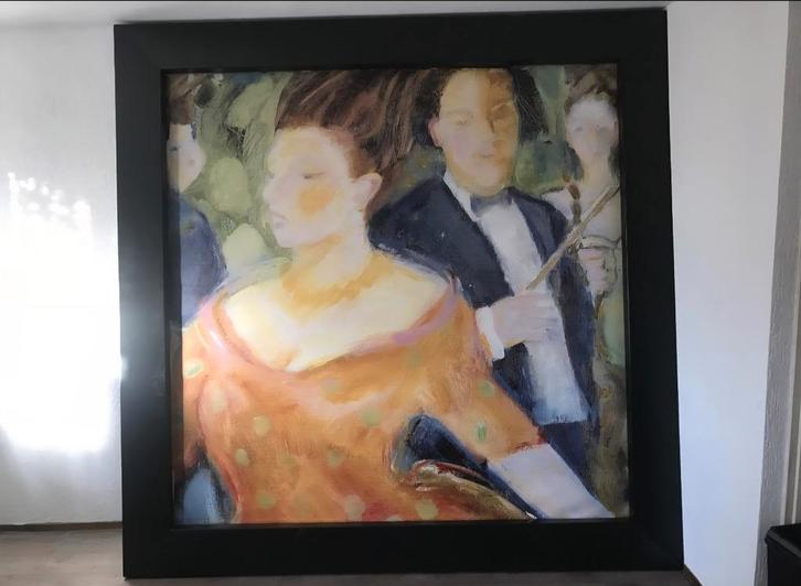 Staand schilderij (doek) groot -  240x240 CM, Antiek en Kunst, Kunst | Schilderijen | Klassiek, Ophalen