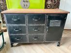 Industrieel Dressoir Zwart Metaal, Huis en Inrichting, Kasten | Dressoirs, Ophalen, Gebruikt, 100 tot 150 cm, Metaal