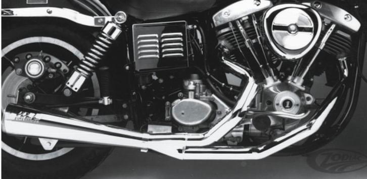 SuperTrapp Megaphone Shovelhead 2-1 uitlaat, met E keurmerk, Motoren, Onderdelen | Harley-Davidson, Ophalen of Verzenden