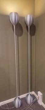 2 Stijlvolle zilverkleurige vloerlampen, Zoxx, Huis en Inrichting, Ophalen, Zo goed als nieuw, Metaal, Modern