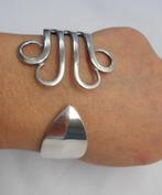 Zilveren antieke armband gemaakt van een vork nr.2000, Verzenden, Zilver, Armband