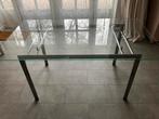 Glazen Eettafel Rechthoekig - 90x160 cm, Huis en Inrichting, Tafels | Eettafels, Ophalen, Gebruikt, 50 tot 100 cm, Glas