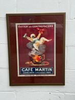 Café Martin Litho - Vintage Reclame Kunst Ingelijst Parijs F, Ophalen