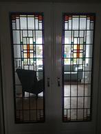 Glas in lood schuifdeuren ensuite uit jaren '30, Doe-het-zelf en Verbouw, Deuren en Horren, Ophalen, Minder dan 80 cm, Binnendeur