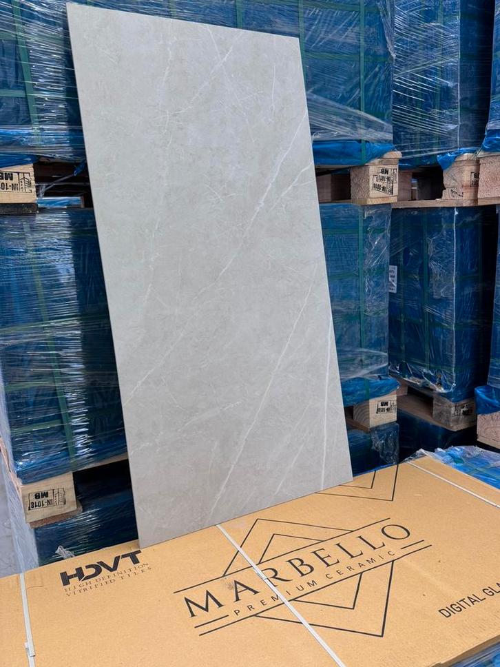 Marmer look tegels | OP=OP | 60x120cm Marbello | 50% korting, Doe-het-zelf en Verbouw, Tegels, Nieuw, Wandtegels, Keramiek, 60 cm of meer