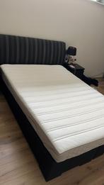 Boxspring 140 x 200 + matras, Huis en Inrichting, Slaapkamer | Boxsprings, Ophalen, Gebruikt, Tweepersoons, Grijs