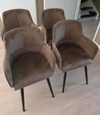 Goossens Atura Velvet met armleuning set van 4 voor 75 euro., Huis en Inrichting, Stoelen, Ophalen, Zo goed als nieuw, Vier
