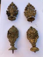 Antieke Gordijnroede Eindstukken - 4 Stuks, Antiek en Kunst, Ophalen of Verzenden