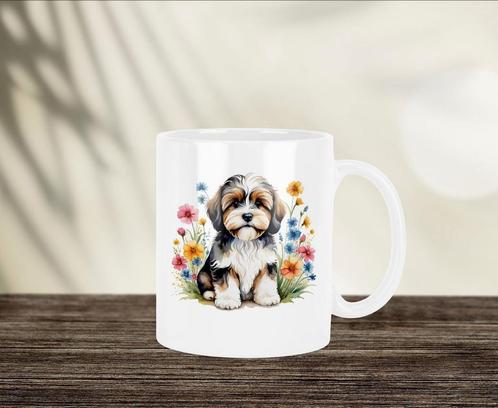 Tibetaanse Terriër Aquarel mok, Huis en Inrichting, Keuken | Servies, Nieuw, Kop(pen) en/of Schotel(s), Overige stijlen, Ophalen of Verzenden