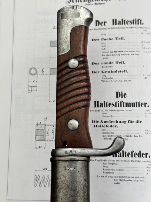 Duitse M1898 1e model bajonet gedateerd 1899 nummergelijk, Verzamelen, Militaria | Algemeen, Landmacht, Mes of Dolk, Duitsland