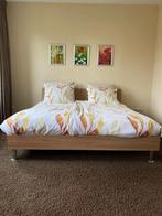 Twee persoons bed , beuken (fineer), Huis en Inrichting, Ophalen, Verstelbaar, Bruin, Tweepersoons