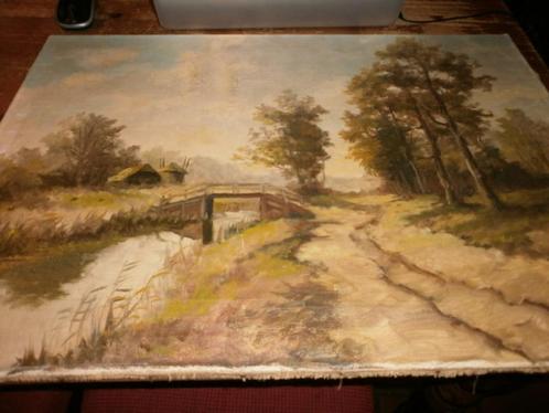 olieverfschilderij landschap giethoorn? gesigneerd woudstra, Antiek en Kunst, Kunst | Schilderijen | Klassiek, Ophalen