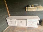 Steigerhouten TV Meubel white wash, Huis en Inrichting, Kasten | Televisiemeubels, Ophalen, Gebruikt, 150 tot 200 cm, Minder dan 100 cm