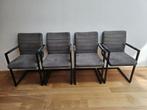 Zo goed als nieuwe antraciete grijze eetkamerstoelen, Metaal, Ophalen of Verzenden, Vier, Grijs