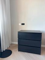 Zwarte IKEA MALM ladekast - 3 lades, Ophalen, 50 tot 100 cm, Zo goed als nieuw, 3 of 4 laden