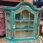 Shabby/Beachlook/Vitrinekastje/Kastje/Hangkastje, Antiek en Kunst, Curiosa en Brocante, Ophalen of Verzenden