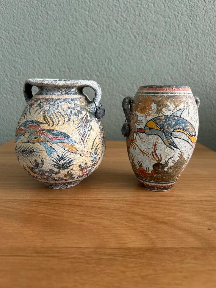 Handmade Vaasjes / Grieks / Kopie van het museum Heraklion, Antiek en Kunst, Antiek | Vazen, Ophalen of Verzenden