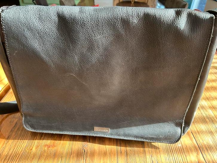 Mooie leren laptop werktas, Computers en Software, Laptoptassen, Gebruikt, Aktetas, 15 inch, Ophalen of Verzenden