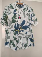 Wit overhemd met bloemenprint - LEROS, Wit, Nieuw, Halswijdte 41/42 (L), Leros