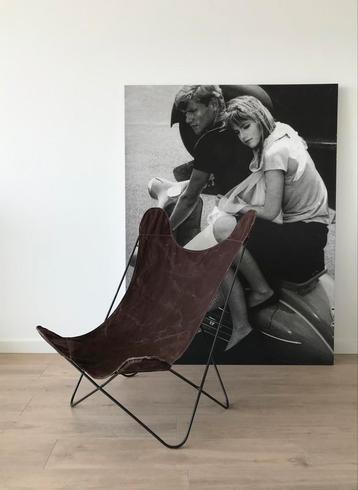 Vintage knoll vlinderstoel met canvas Amsterdam Belgie  beschikbaar voor biedingen