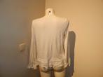 Marccain shirt wit blouse look onderkant steentje mouw N3, Kleding | Dames, Maat 38/40 (M), Verzenden, Wit, Lange mouw
