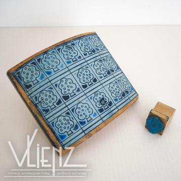 Vintage, brocante school stempel boompjes, bomen, natuur beschikbaar voor biedingen