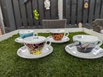 4 espresso kopjes met schotels, Huis en Inrichting, Keuken | Servies, Ophalen of Verzenden, Zo goed als nieuw, Overige stijlen