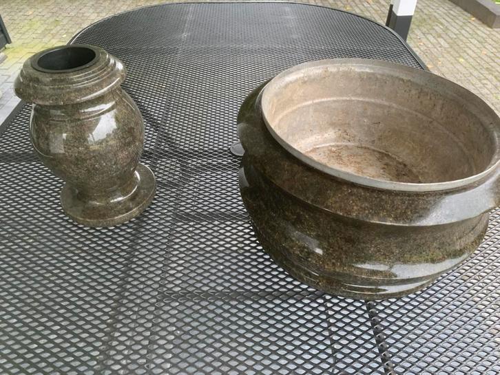 Grafvaas & Bloembak -, Tuin en Terras, Bloembakken en Plantenbakken, Gebruikt, Overige materialen, Tuin, Minder dan 30 cm, Minder dan 60 cm