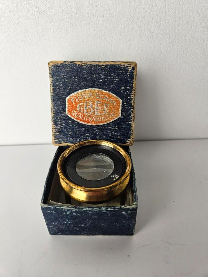 Antieke koperen microscoop met originele doos, Sieraden, Tassen en Uiterlijk, Ringen, Gebruikt, Dame of Heer, Goud, IJzer of Staal