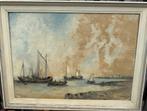 Schilderij van de Ven Boten 90cm x 70cm Jean Beretti, Ophalen