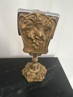 Antieke Kaartenhouder met Druivenmotief Messing Decoratief S, Antiek en Kunst, Ophalen of Verzenden