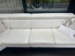 Witte leren bank te koop, Ophalen, Gebruikt