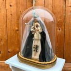 Heilige Maria en kind Jezus onder stolp glas 39 cm hoog, Ophalen, Gebruikt