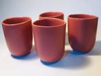 Vier oudroze keramieken koffiekopjes van de Blokker, Keramiek, Ophalen of Verzenden, Zo goed als nieuw, Overige stijlen