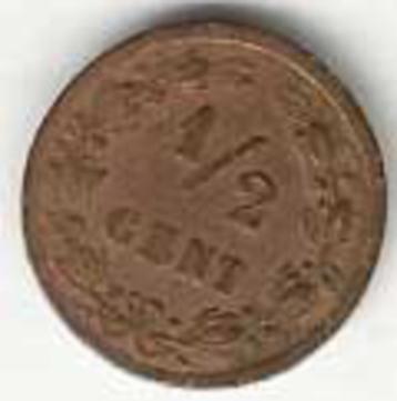 1/2 halve Cent 1891 Willem III (zeldzaam) beschikbaar voor biedingen