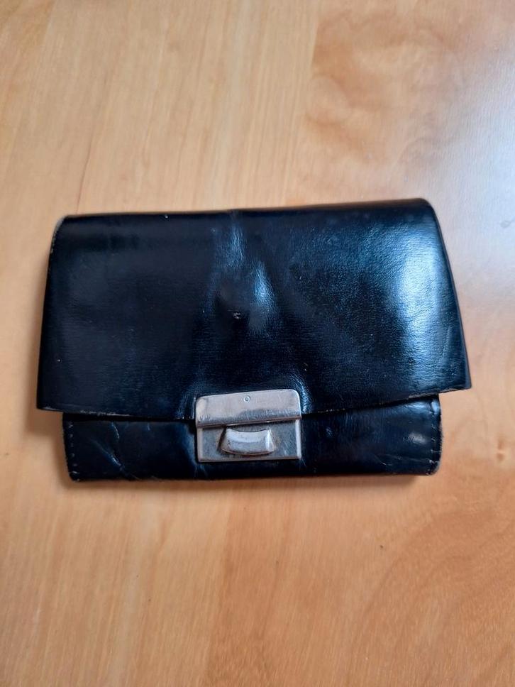 Vintage Leren Heren Portemonnee, Sieraden, Tassen en Uiterlijk, Portemonnees, Gebruikt, Overige merken, Bruin, Leer, Met knipsluiting