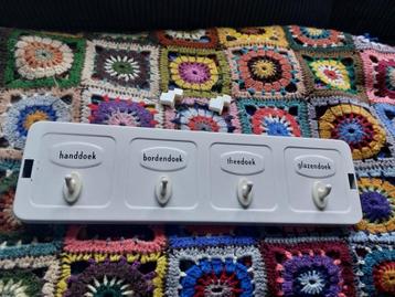 Vintage rek wit handdoekrek keuken theedoekenrekje Brabantia beschikbaar voor biedingen