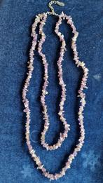 Amethist splitsteen ketting met verlengketting, Ophalen of Verzenden, Zo goed als nieuw, Paars, Steen of Mineraal