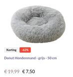 Donut hondenmand grijs 50cm, Ophalen of Verzenden, Nieuw