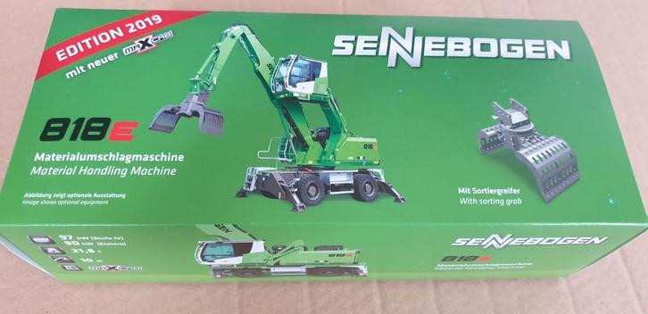 Sennebogen 818E overslagkraan met sorteergrijper Conrad, Hobby en Vrije tijd, Modelauto's | 1:50, Nieuw, Hijskraan, Tractor of Landbouw