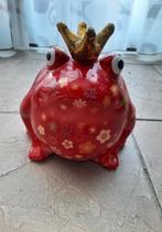 Pomme-pidou: leuke spaarpot kikker kroon rood ca. 16 cm., Verzamelen, Spaarpotten, Ophalen, Zo goed als nieuw, Steen, Aardewerk of Keramiek