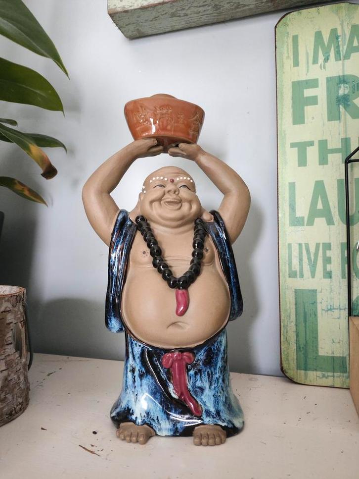 Vrolijke Chinese Boeddha Beeld, Verzamelen, Beelden en Beeldjes, Nieuw, Religie, Ophalen of Verzenden