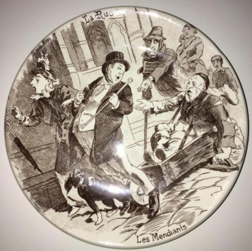 Bordje La Rue Les Mendiants Sarreguemines, Antiek en Kunst, Curiosa en Brocante, Verzenden