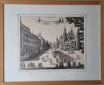 Gravure van het Binnen Hof in Den Haag scène 17e eeuw, Antiek en Kunst, Kunst | Schilderijen | Klassiek, Ophalen of Verzenden